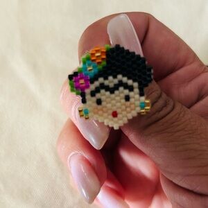 Beautiful beaded Frida Kahlo earrings